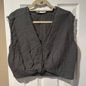 Zara Charcoal Sleeveless Blouse